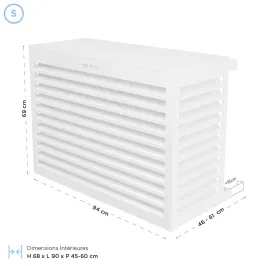 Cache climatisation en Alu RAL 9010 Blanc Pur 2