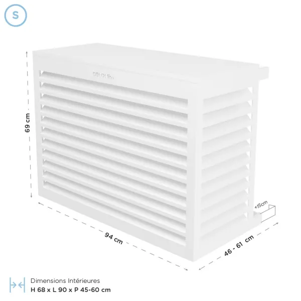 Cache climatisation en Alu RAL 9010 Blanc Pur