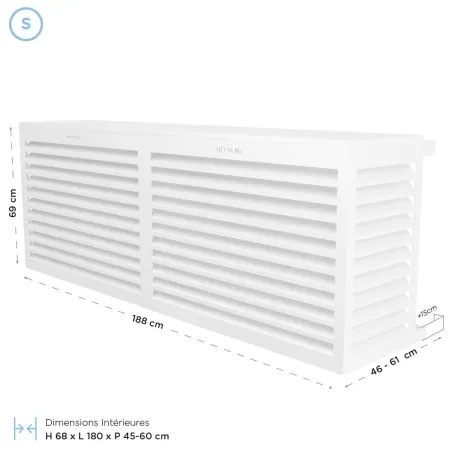 Cache climatisation modèle double latéral en Alu RAL 9010 Blanc Pur