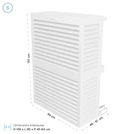 Cache climatisation modèle double en Alu RAL 9010 Blanc Pur 2