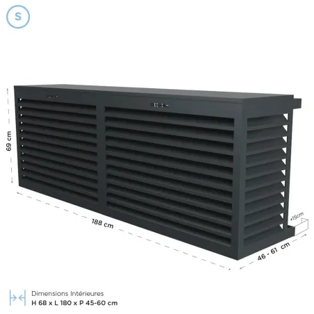 Cache climatisation modèle double latéral en Alu RAL 7016 Gris Anthtracite