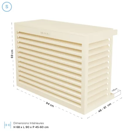 Cache climatisation en Alu RAL 1015 Ivoire Clair
