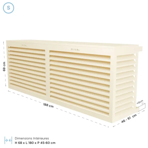 Cache climatisation modèle double latéral en Alu RAL 1015 Ivoire Clair