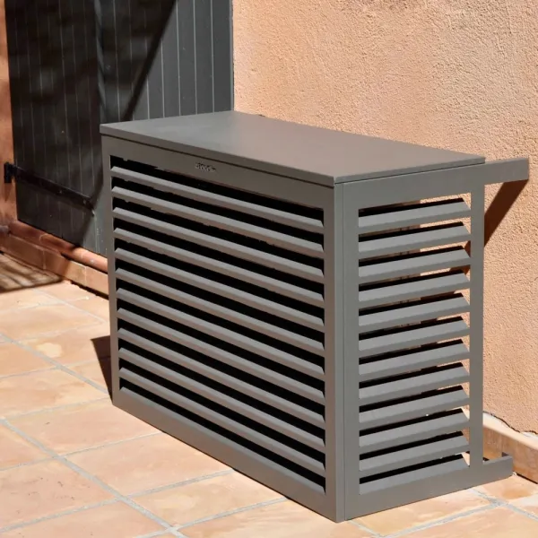 Cache climatisation en Alu RAL 7022 Gris terre d'ombre