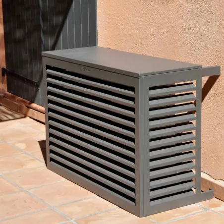 Cache climatisation en Alu RAL 7022 Gris terre d'ombre