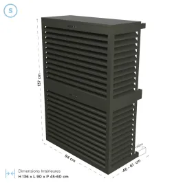 Cache climatisation modèle double en Alu RAL 7022 Gris terre d'ombre 2