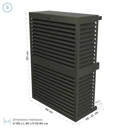 Cache climatisation modèle double en Alu RAL 7022 Gris terre d'ombre