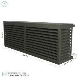 Cache climatisation modèle double latéral en Alu RAL 7022 Gris terre d'ombre 2