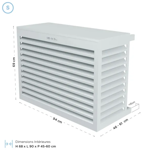 Cache climatisation en Alu RAL 7035 Gris Clair