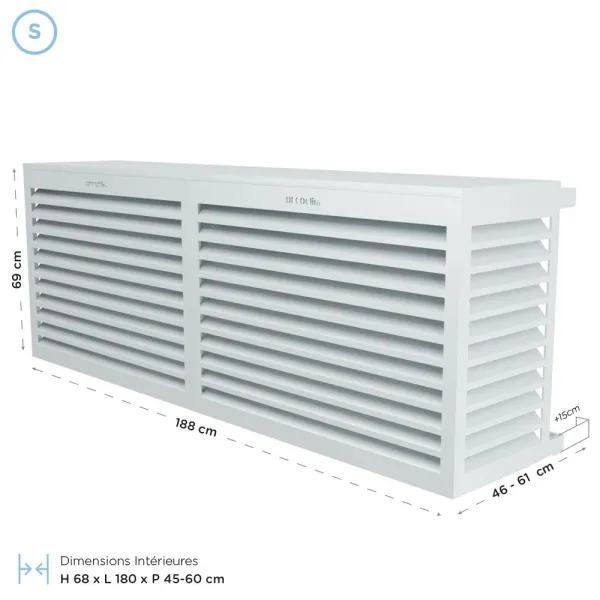 Cache climatisation modèle double latéral en Alu RAL 7035 Gris Clair