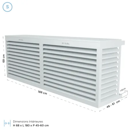 Cache climatisation modèle double latéral en Alu RAL 7035 Gris Clair