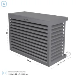 Cache climatisation en Alu RAL 7037 Gris Poussière 2