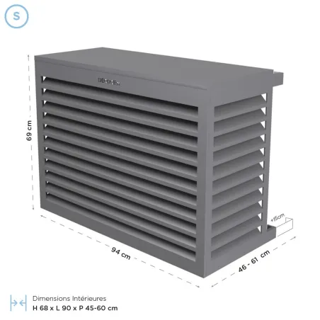 Cache climatisation en Alu RAL 7037 Gris Poussière