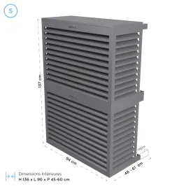 Cache climatisation modèle double en Alu RAL 7037 Gris Poussière 2