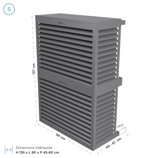 Cache climatisation modèle double en Alu RAL 7037 Gris Poussière