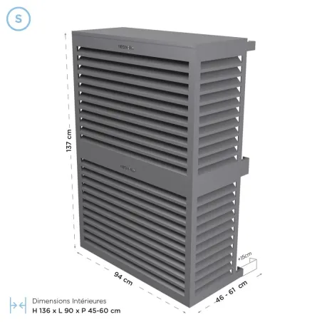 Cache climatisation modèle double en Alu RAL 7037 Gris Poussière