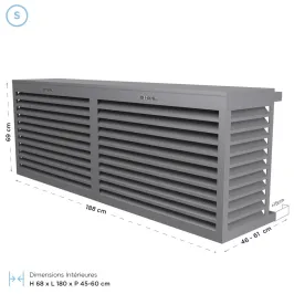 Cache climatisation modèle double latéral en Alu RAL 7037 Gris Poussière 2