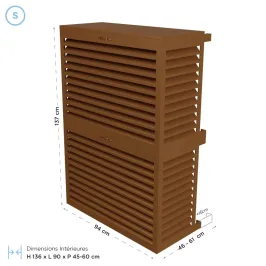 Cache climatisation modèle double en Alu RAL 8003 Brun Argile 2