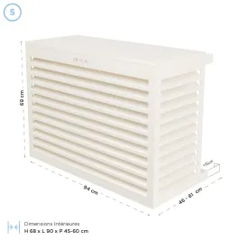 Cache climatisation en Alu RAL 9001 Blanc Crème 2