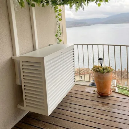 Cache climatisation en Alu RAL 9001 Blanc Crème