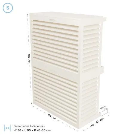 Cache climatisation modèle double en Alu RAL 9001 Blanc Crème