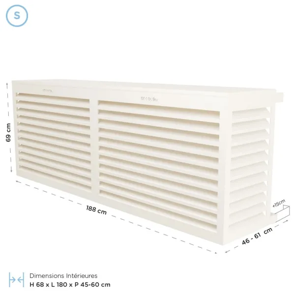 Cache climatisation modèle double latéral en Alu RAL 9001 Blanc Crème