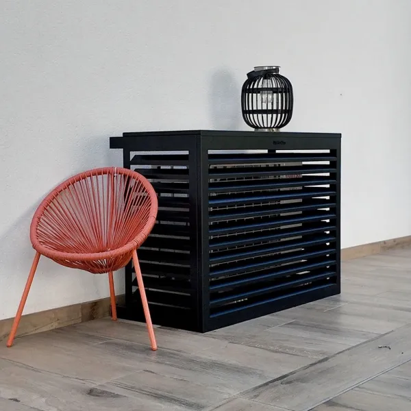 Cache climatisation en Alu RAL 9005 Noir Foncé