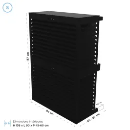 Cache climatisation modèle double en Alu RAL 9005 Noir Foncé 2