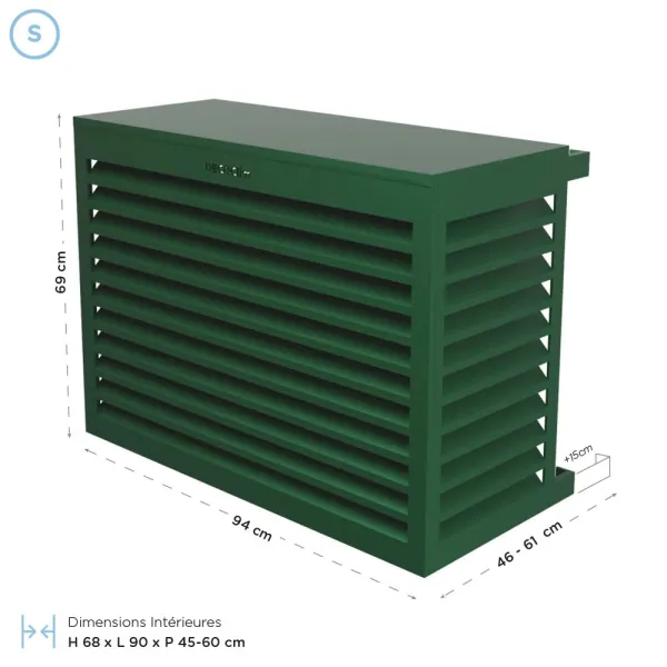 Cache climatisation en Alu RAL 6005 Vert Mousse