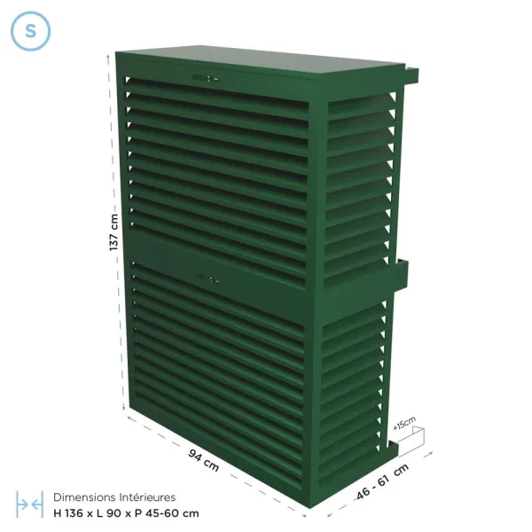 Cache climatisation modèle double en Alu RAL 6005 Vert Mousse