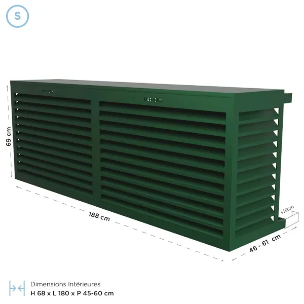 Cache climatisation modèle double latéral en Alu RAL 6005 Vert Mousse
