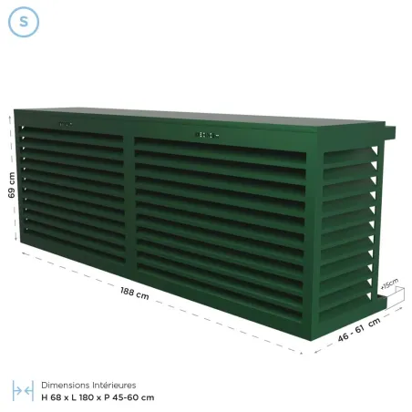Cache climatisation modèle double latéral en Alu RAL 6005 Vert Mousse