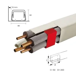 Goulotte climatisation Artiplastic CANALSPLIT couleur Ivoire Longueur 2 mètres 2