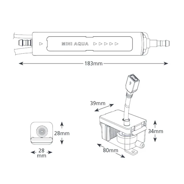 Pompe de relevage ASPEN Mini Aqua débit 12 L/h pompe bi-bloc pour climatiseur