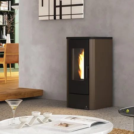 Poêle à granulés ventilé Ravelli Easy 12 Puissance 12kW Sortie Fumée Postérieure