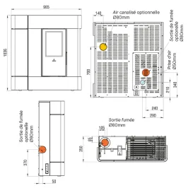 Poêle à granulés étanche Elettra Puissance 8.9kW A+ 2
