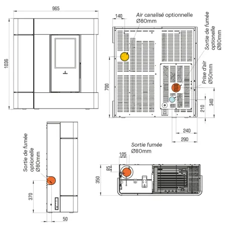 Poêle à granulés étanche Elettra Puissance 8.9kW A+