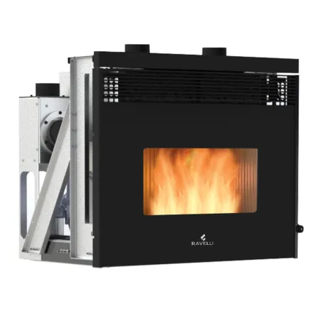 Insert à granulés canalisable Ravelli RBC 8012 Puissance11.6kW Sortie Fumée Supérieure