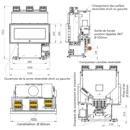 Insert à granulés canalisable Ravelli Magnus Puissance 16.2kW Sortie Fumée Postérieure 2