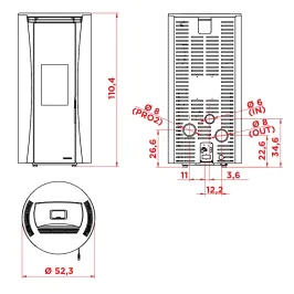 Poêle à granulés étanche Palazzetti Vivi TC 9 Puissance 9kW Sortie Fumée Postérieure 2