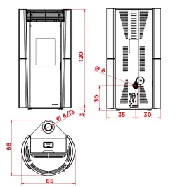 Poêle à granulés canalisable Palazzetti Lilibet TC 9 US Pro 2 Puissance 9kW Ecofire Sortie Fumée Coaxiale Ø8/13cm 2