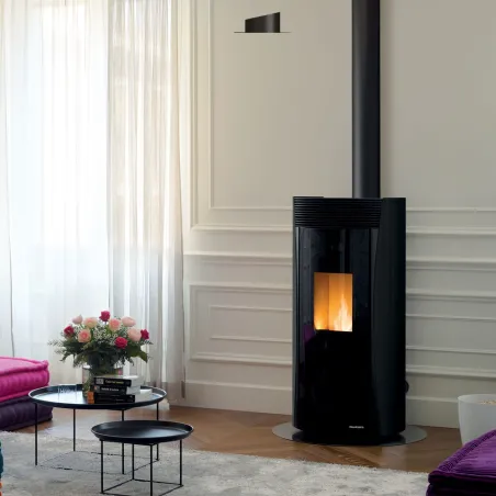 Poêle à granulés canalisable Palazzetti Vivienne TC 12 US Pro 2 Puissance 12kW Ecofire Sortie Fumée Coaxiale Ø8/13cm