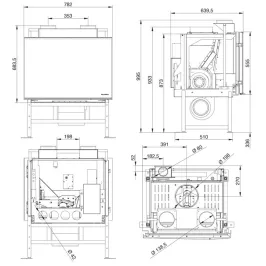 Insert à granulés canalisable Palazzetti AC78 Puissance 12.5kW Sortie Fumée Supérieure 2