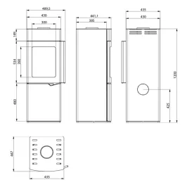 Poêle à bois Palazzetti Eva S Puissance 7kW Sortie Fumée Supérieure 2