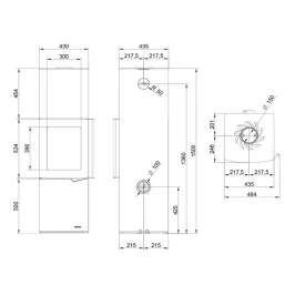 Poêle à bois canalisable Palazzetti Eva S Puissance 7kW Sortie Fumée Supérieure 2