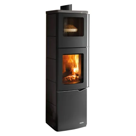 Poêle à bois Palazzetti Eva S Con Forno Puissance 7kW Avec Four de Cuisson Sortie Fumée Supérieure