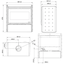 Poêle à bois Palazzetti Sahara 80 Puissance 12.4kW Sortie Fumée Supérieure 2
