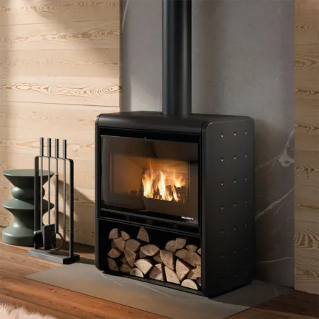 Poêle à bois Palazzetti Sahara 80 Puissance 12.4kW Sortie Fumée Supérieure