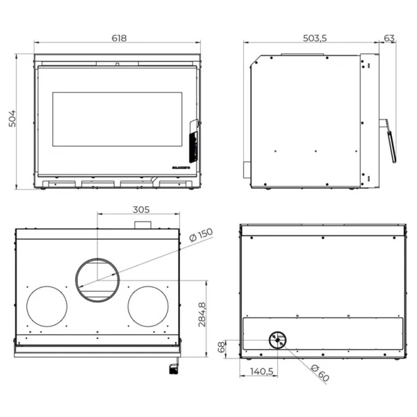Insert à bois Palazzetti Ecopalex GTM70 Puissance 9kW Classe Énergétique A+