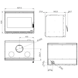 Insert à bois Palazzetti Ecopalex GTM90 Puissance 13.5kW Classe Énergétique A+ 2